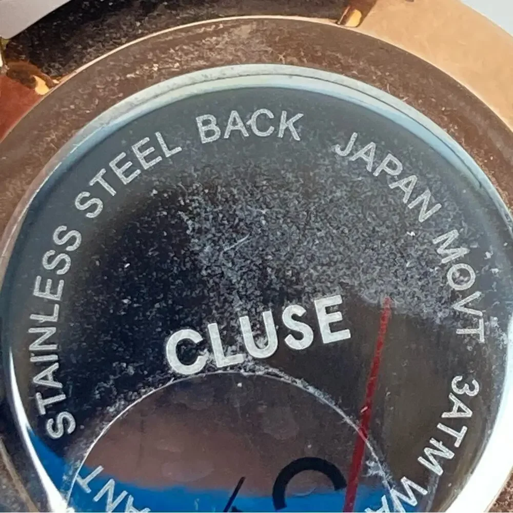 Cluse black leather